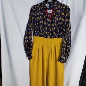 Wide leg romper pants